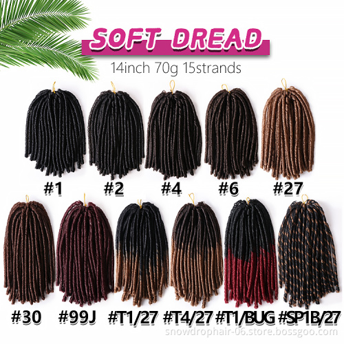 Synthetic Afro Kinky Soft Dread Faux Locs Braids Styles Softex Soft Dread Lock Synthetic Braiding Hair